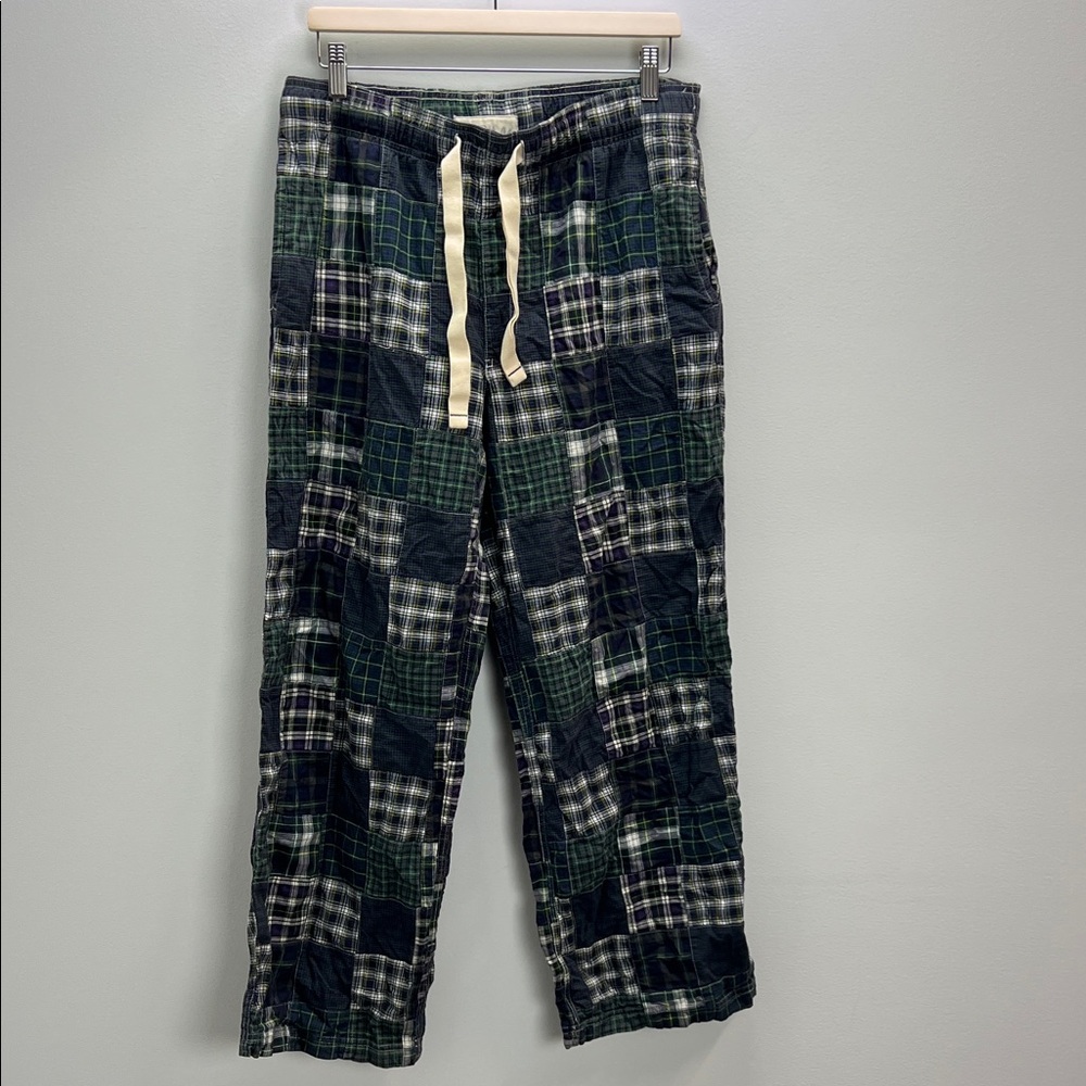 Vintage American Eagle Y2K Patchwork Lounge Pants Dorm Madras Plaid Mens Medium